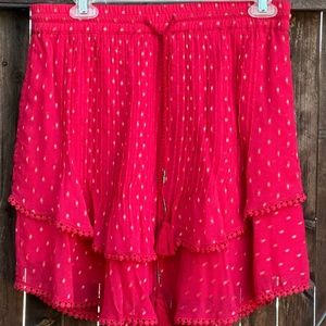 Hot pink and gold TRY B skirt from Anthropologie, Size L